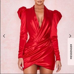 NWOT HOUSE OF CB Red Satin Dress